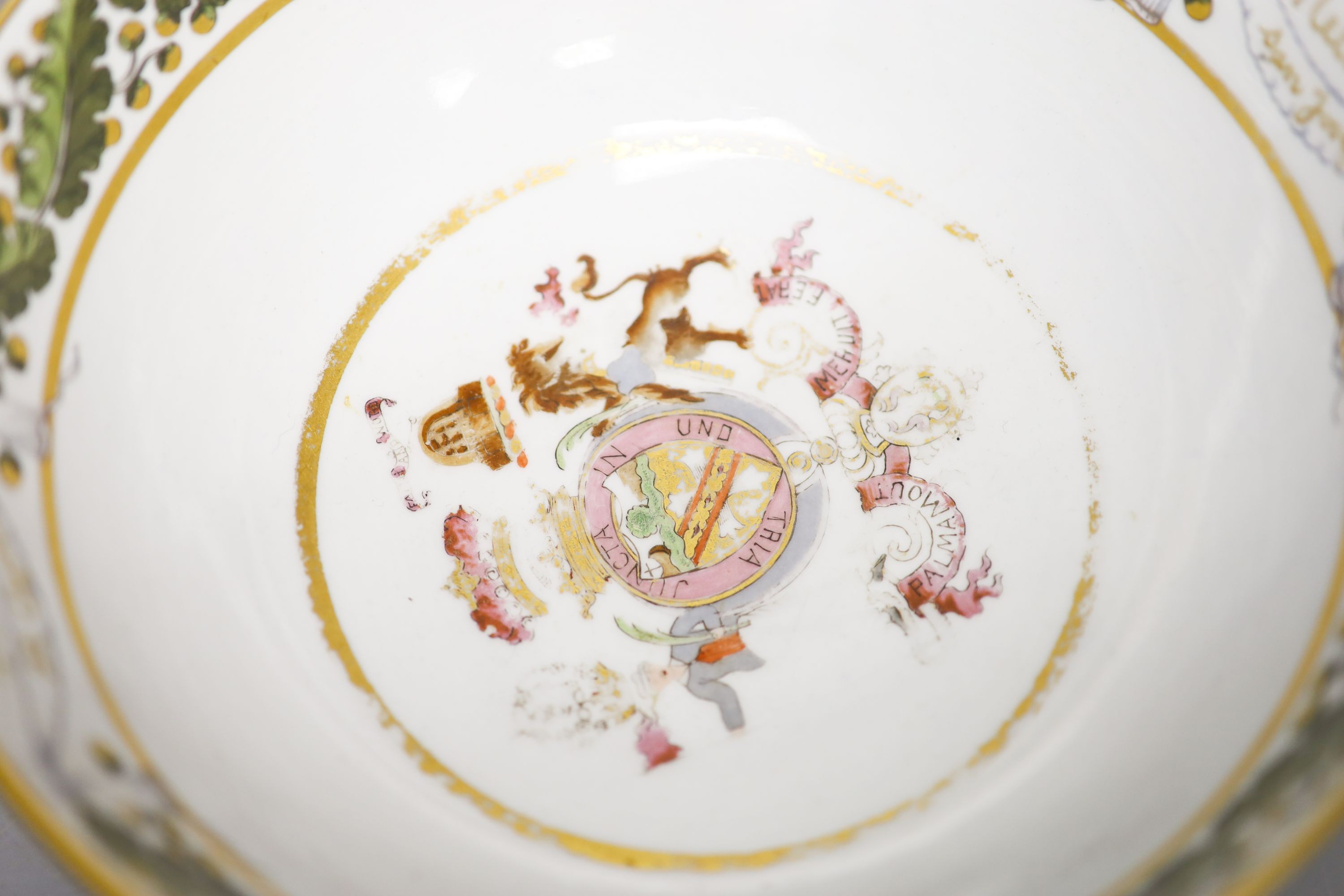 A Continental porcelain ’NELSON’ armorial bowl 23cm